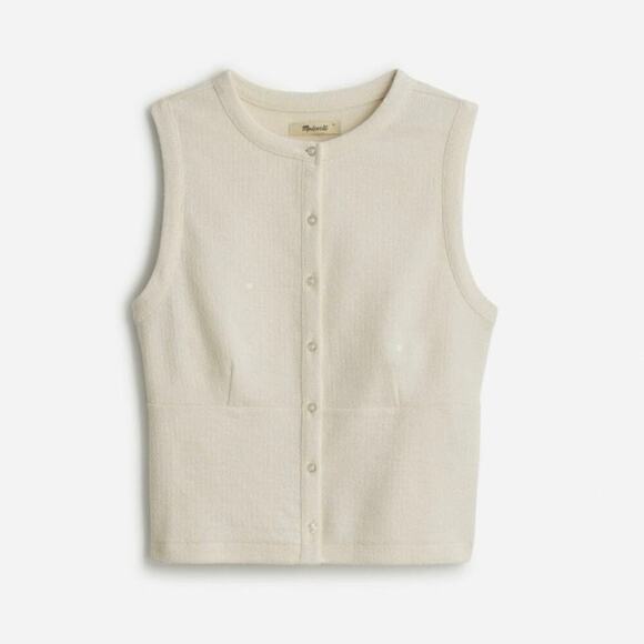 Madewell Tops - Madewell Split Crewneck Cardigan Tank Lighthouse Size Large NWT